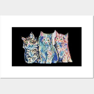 Colorful kittens. Kitten Posters and Art